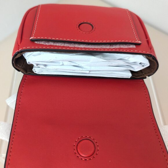 COACH Micro Track Bag Charm Key Fob Gunmetal Miami Red Carabiner Clip C9981 - Picture 5 of 10